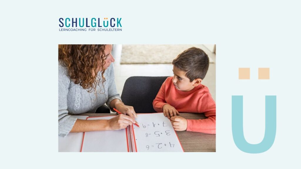 Madre ayudando a su hijo con los deberes en un momento de tensión en casa